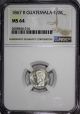 Guatemala Silver 1867 - R 1/2 Real,  Medio Ngc Ms64 Mintage - 92,  000 1st Year Km 143 North & Central America photo 1