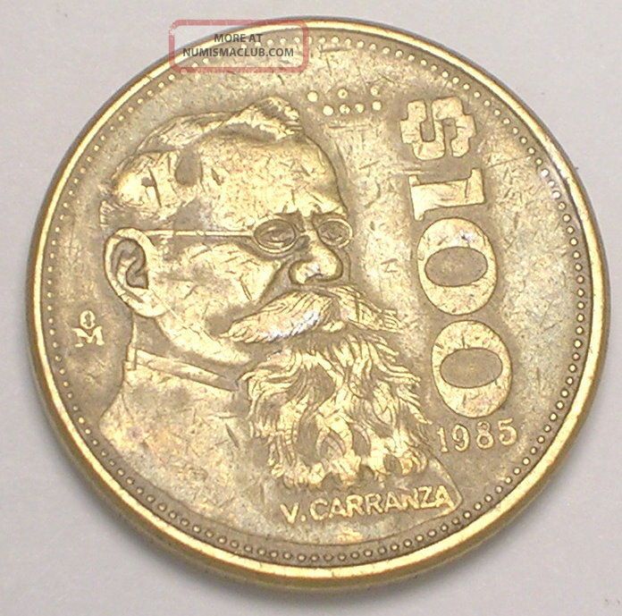 1985 Mexico Mexican 100 Pesos Carranza Eagle Coin F 