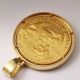 1991 1 Oz Gold American Eagle Bu (mcmxci) & 3.  30ct Diamond Coin Pendant 48g. Gold photo 2