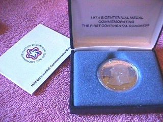 1974 Bicentennial Medal 1st Continental Congress John Adams.  925 Troy Oz Silver photo