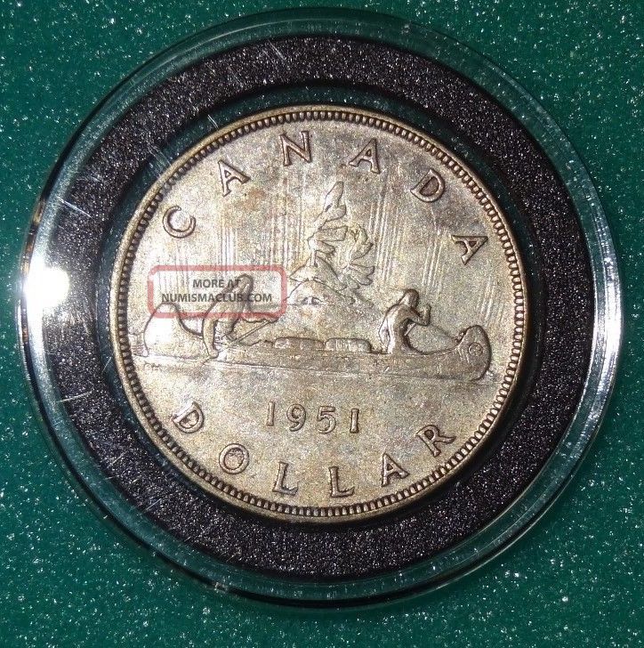 1951 Canadian Silver Dollar Rare - Canada Silver Coin Dollars photo