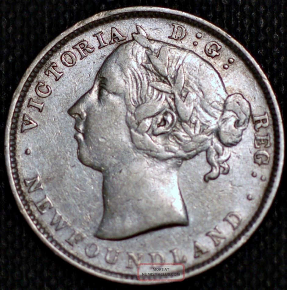 Newfoundland.  20 Cents 1889.  Queen Victoria.  Km 4.  Silver Coin. Coins: Canada photo