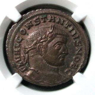 305 - 306 Ad Ancient Rome Constantius I Large 28mm Bronze Bi - Nummus Ngc Choice Xf photo