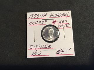 Hungary 5 Filler 1970 Brilliant Uncirculated photo