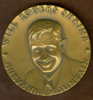 Undated American Medal For Will Rogers Shrine,  By Medallic Art Co. ,  N.  Y. photo