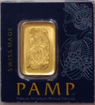 . 9999 Fine Gold Bar Suisse Fortuna - 1 Gram In Assay Cert.  C462808 photo