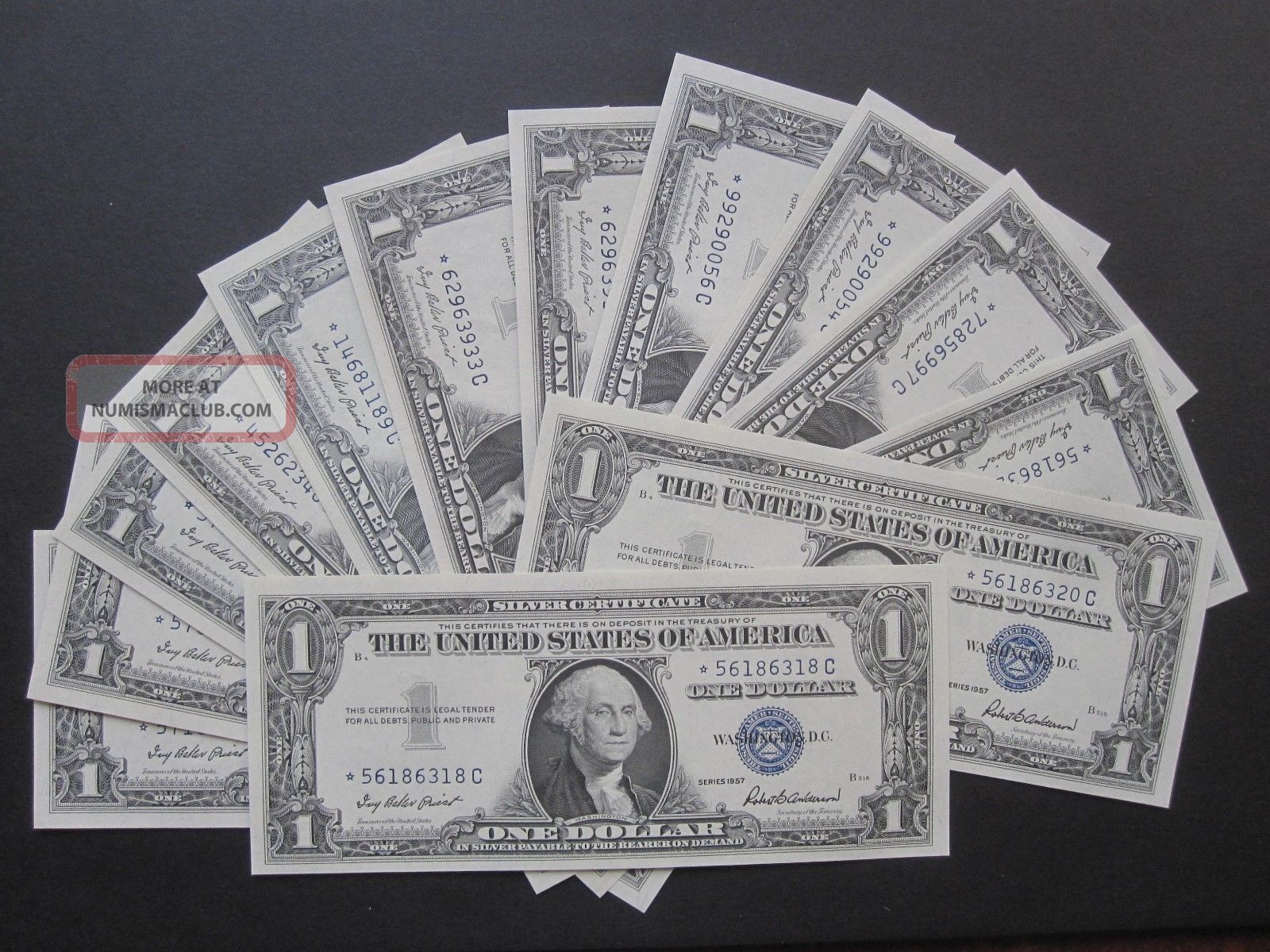 1957 $1 Star Note C $1.  00 Silver Certificate Gem Cu Unc Us Money Buy 1 Or ? Small Size Notes photo