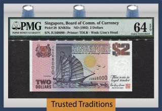 Tt Pk 28 1992 Singapore 2 Dollars 