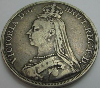 1891 Vf,  Great Britain Silver Crown - Km 765 photo