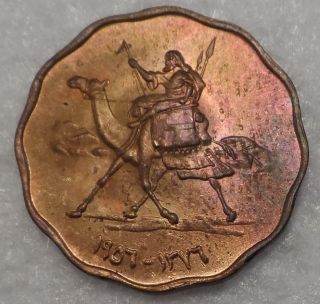 Sudan Camel Rider Coin 2 Millim 1956 Ah1376 - Unc Km 30.  1 photo