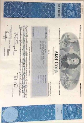 American Telephone & Telegraph Company Stock Certificate (at&t) photo