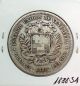 Venezuela Silver Coin 1888 Gram 25,  5 Bolivares Scarce Date Venezuela photo 3