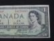 1954 $1 Dollar Bank Note Canada Devils Face O/a4176686 Beattie - Coyne F Grade Canada photo 4