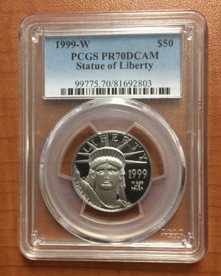 1999 Pcgs Pf70 $50 Platinum Eagle (1/2 Oz.  Coin) photo
