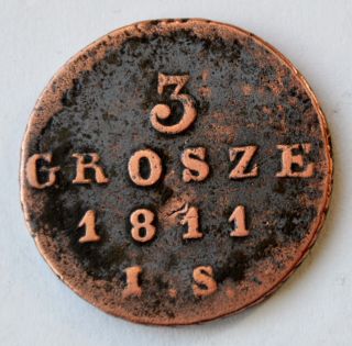 3 Grosze 1811 - Friedrich August I,  Duchy Of Warsaw,  Poland photo