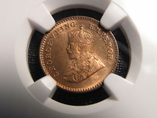 India Bronze 1/12 Anna George V 1932c Ngc Ms 65rb photo
