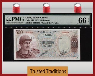 Tt Pk 145 1971 Chile Banco Central 500 Escudos 