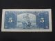 1937 $5 Dollar Bill Bank Note Canada D/c7712225 Gordon - Towers F Canada photo 1