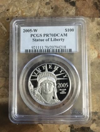 2005 Pcgs Pf70 $100 Platinum Eagle (1 Ounce Coin) photo