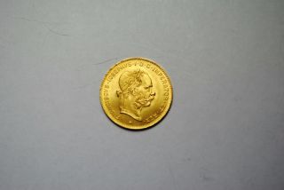1892 Austria 4 Florin 10 Francs.  900 Gold Restrike photo