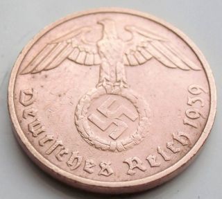 German 3rd Reich 1939 G - 2 Reichspfennig Wwii Coin photo