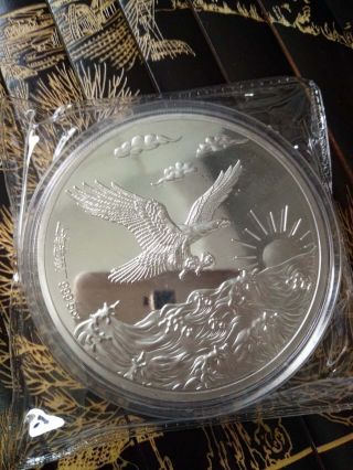 99.  99 Chinese 1990 Year Shanghai 5oz Silver Coin - Eagle photo