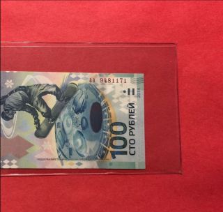 Russia - Uncirculated 100 Rubles 2014 Aa Commemorative Sochi Olympic Ski Note. photo