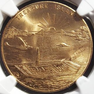 1939 Treasure Island Token - Golden Gate Exposition,  Hk481,  Ms65 Ngc - Medal photo