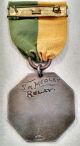 1922 Stuyvesant High School York Sterling Silver Relay Race Medal On Ribbon Exonumia photo 1