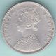 British India - 1879 - Victoria Empress - 0/1 Dot - One Rupee - Rare Silver Coin British photo 1