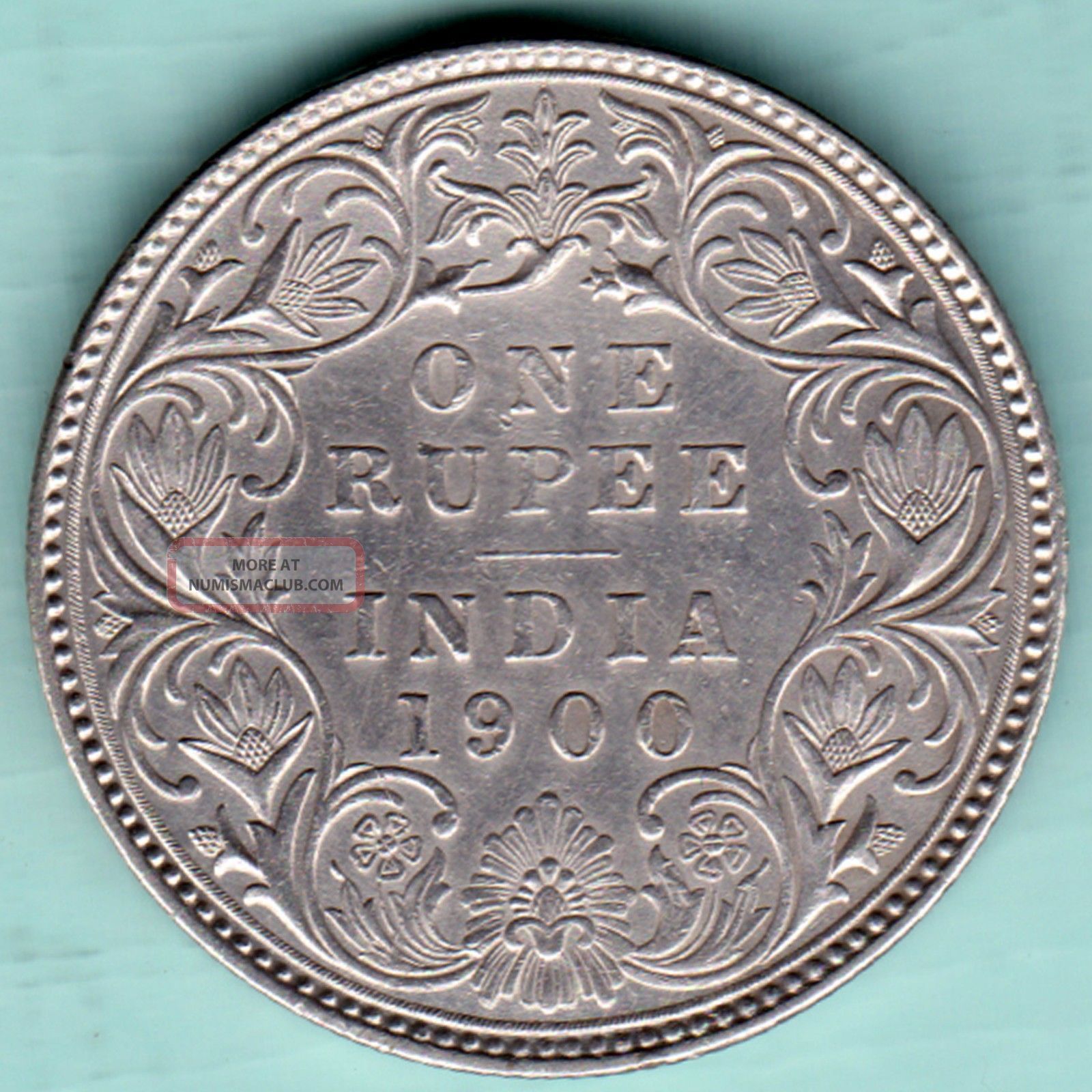 British India 1900 Victoria Empress One Rupee Rarest Silver Coin
