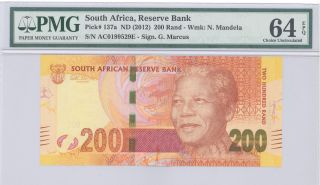2012 South Africa S African Reserve Bank 200 Rand Pmg 64 Epq Choice Unc P : 137a photo