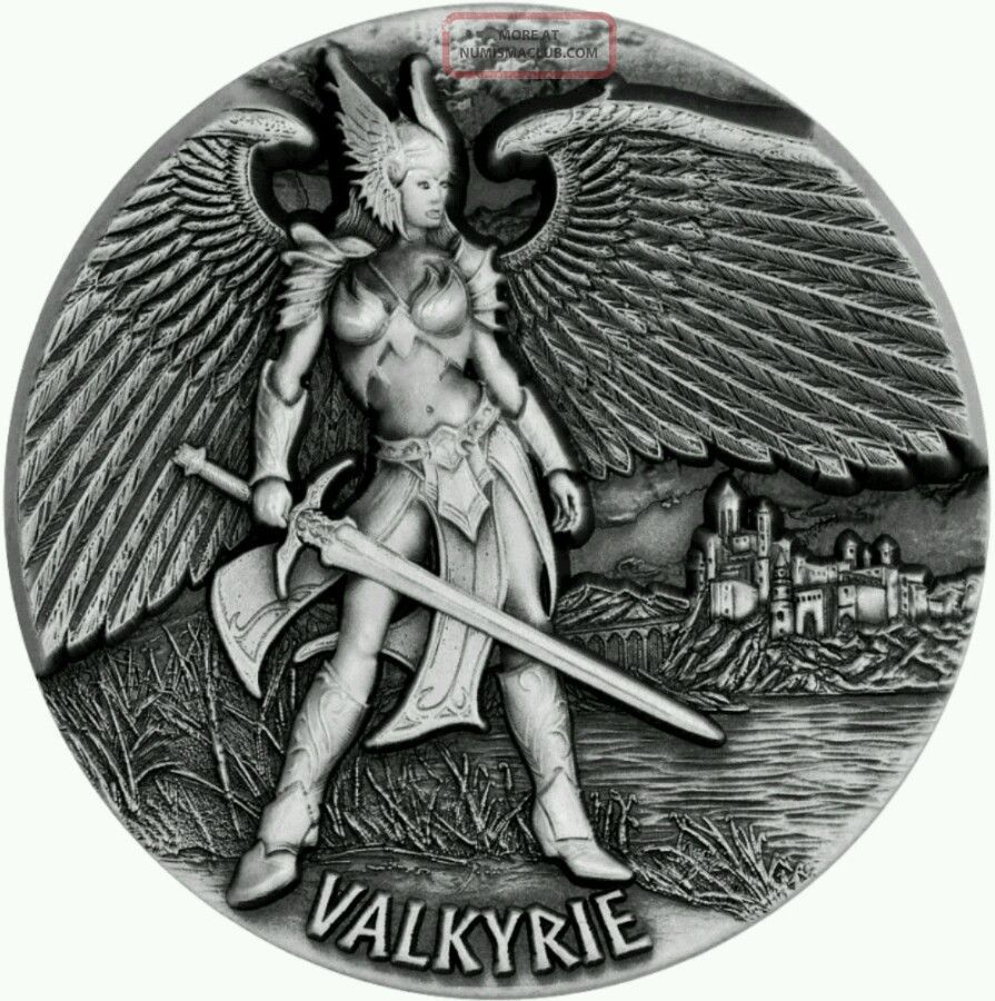 2016 Tokelau Valkyrie Legends Of Asgard Silver Coin Antique Max Relief 3 Oz Australia & Oceania photo