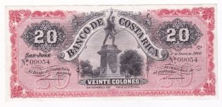 Costa Rica: Banknote - Remainder 20 Colones 19xx S179r - Unc photo