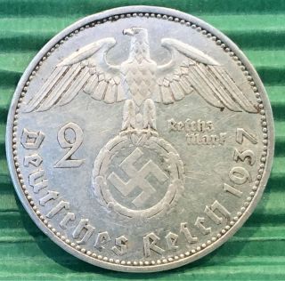 2 Reichsmark,  1937 (a),  Silver 625/1000 photo