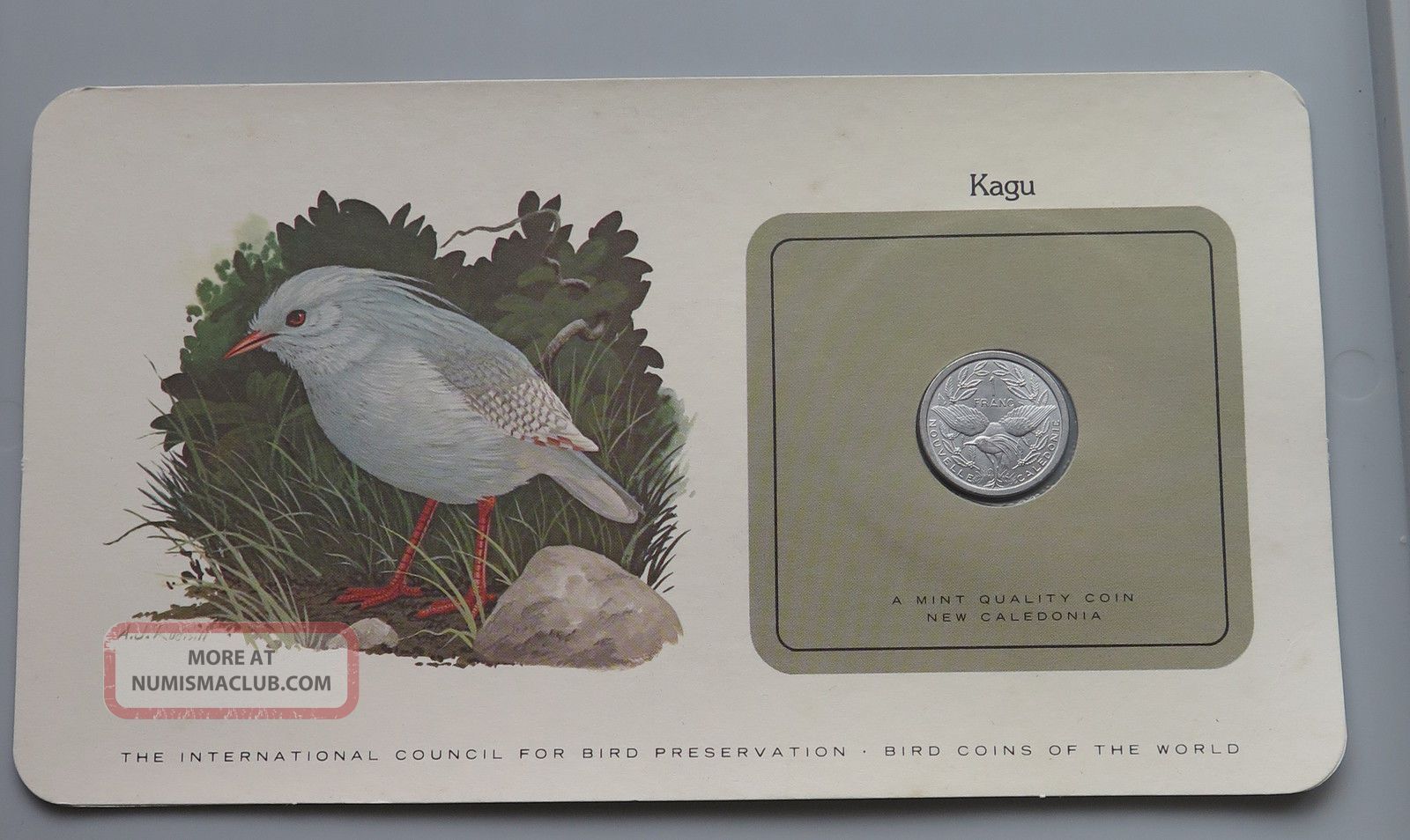 Монета Новая Каледония Набор охране птиц 1 франк 1977 кагу неиспользованный Australia & Oceania photo