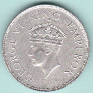 British India - 1941 - King George Vi Emperor - One Rupee - Rarest Silver Coin photo