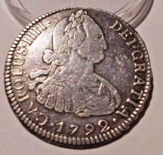 1792 Colonial Peru Silver 2 Reales.  896 Silver photo