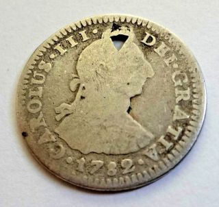 1782 Carolus Iii Spanish Colonial Coin - Mexico - 1 Real photo