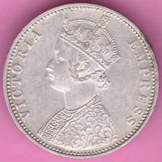 British India - 1901 - Victoria Queen - One Rupee - Rarest Silver Coin - 15 photo