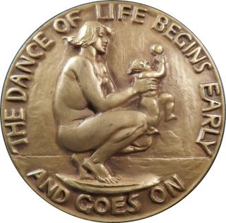 Scarce 1938 Som 17 Dance Of Life Gilt Bronze By Alexander Stirling Calder,  Maco photo