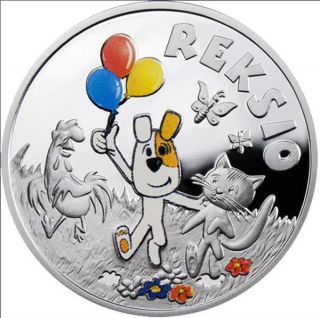 Niue 2011 1$ Reksio Cartoon Characters Proof Silver Coin photo