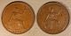1950 & 1951 Great Britain Penny Circulated Key Dates U.  S. Penny photo 1