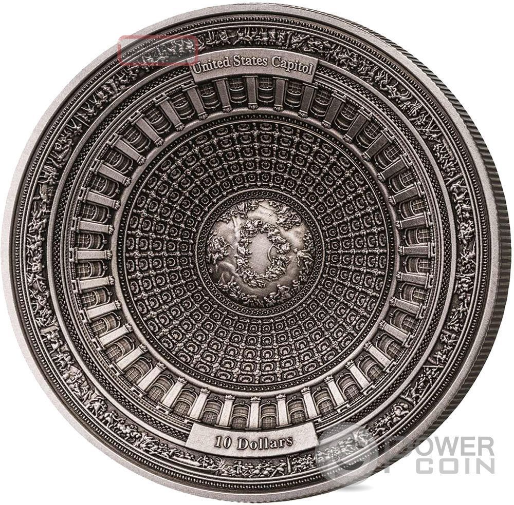 United States Capitol 4 Layer Silver Coin 10$ Samoa 2017 Australia & Oceania photo