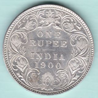 British India - 1900 - Victoria Empress - One Rupee - Rarest Silver Coin photo
