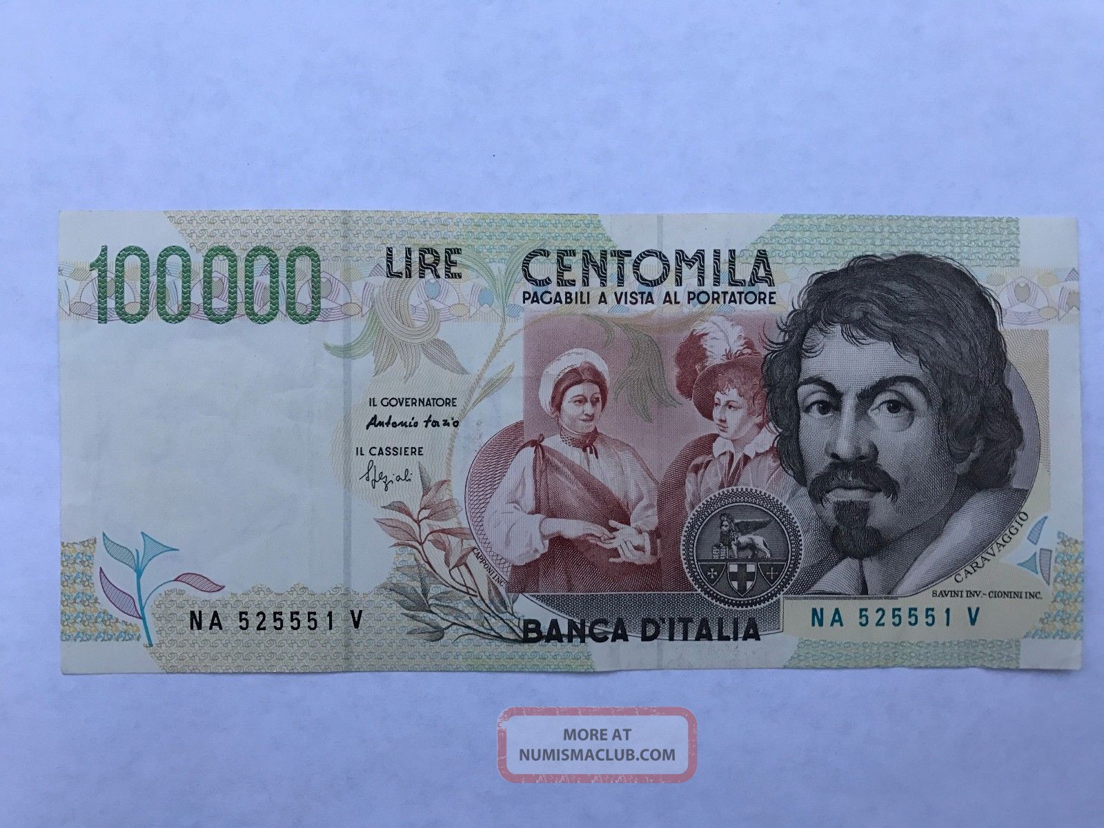 Banknote Banca D ' Italia Italy 100000 Lire 1994 Europe photo