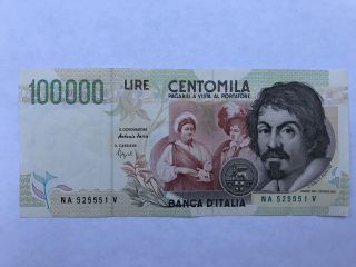 Banknote Banca D ' Italia Italy 100000 Lire 1994 photo