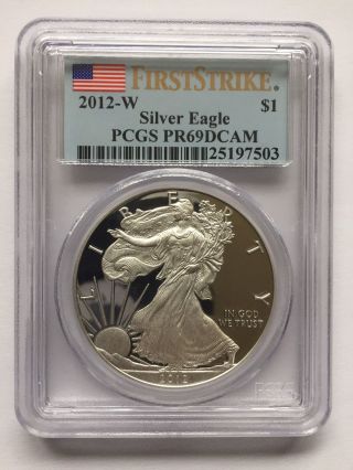 2012 - W American Silver Eagle Proof - Pcgs Pr69 Dcam - First Strike photo