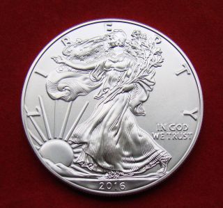 2016 Silver Dollar Coin 1 Troy Oz American Eagle Walking Liberty.  999 Fine Bu photo