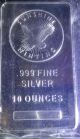 10 Oz Silver Bullion Bar.  999 Pure Silver Sunshine Silver photo 3